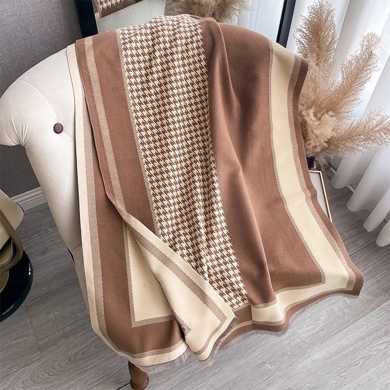 2024 Luxury Two-Sided Jacquard Pashmina | Premium Cashmere Winter Coldproof Shawl & Windproof Blanket System