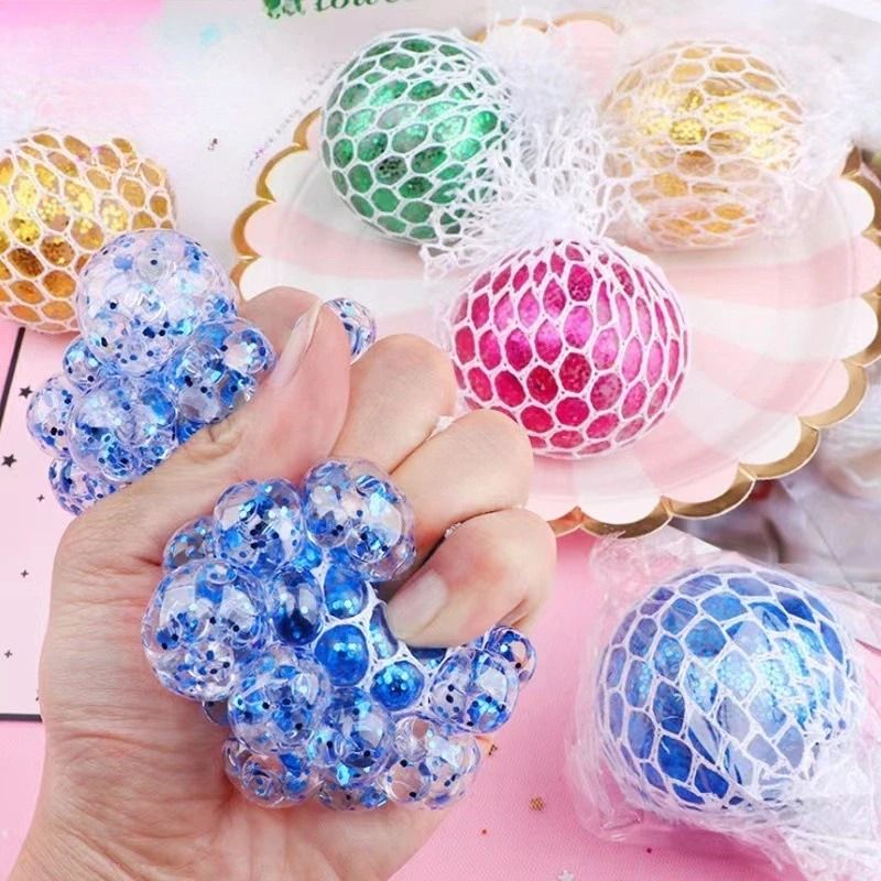 Anti-Stress Mesh Squeeze Ball Colourful Slime Fidget Toy