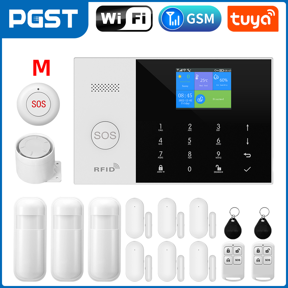 Smart Home Security System, Tuya GSM WiFi Alarm with Alexa Integration - Wireless Alarm