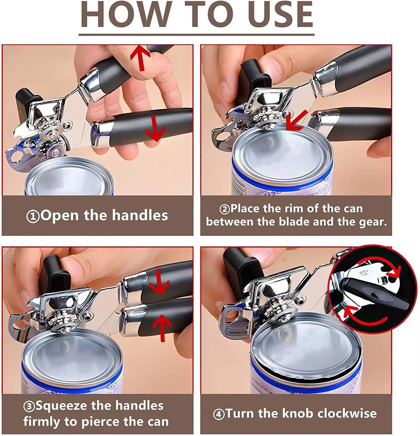 Stainless Steel Multifunction Can & Bottle Opener – Professional Kitchen Jar & Beer Handle Tool