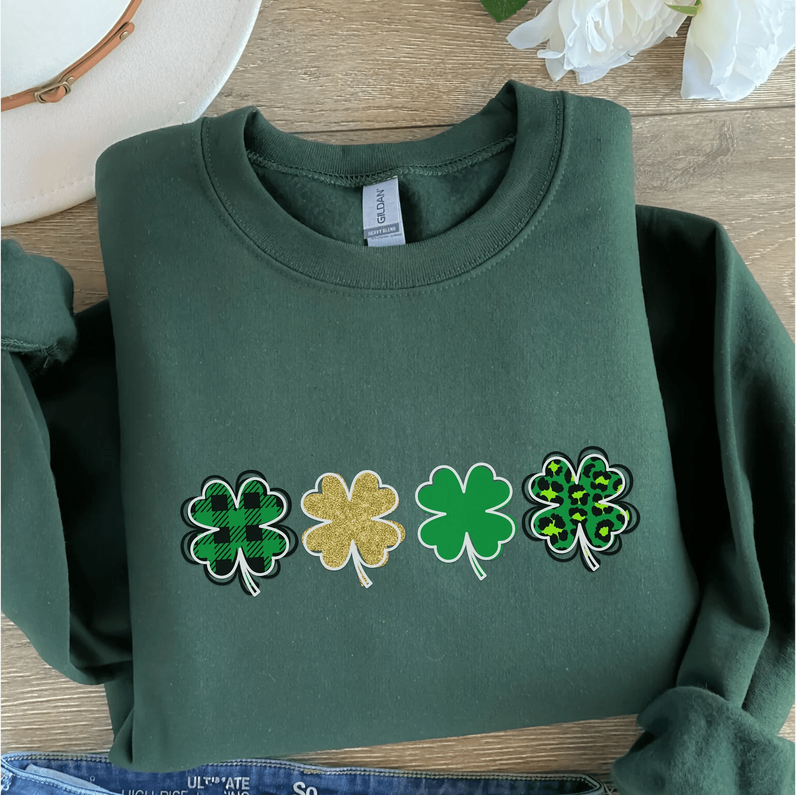 Cute Lucky Sweatshirt St. Patricks Day Shamrock Irish Crewneck Teacher Shirt