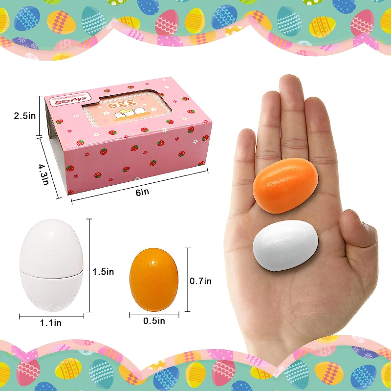 Kids Play Kitchen Toys, Wooden Egg Pretend Play Food Set, Baby Early Learning Cooking Toy Set