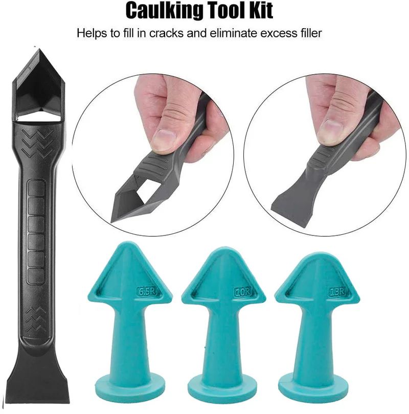 Premium 5-Piece Caulking Nozzle & Finishing Spatula Kit - Smooth Sealant & Grout Tool