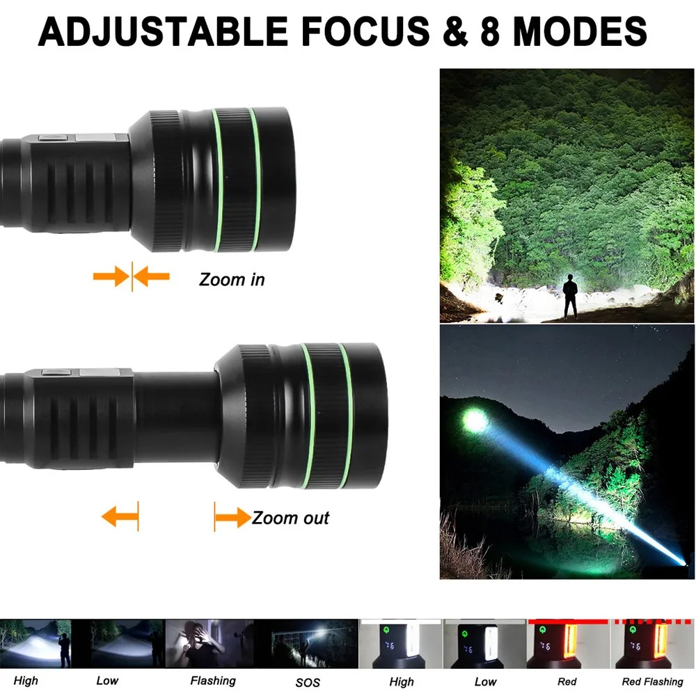 Ultra Bright LED Tactical Flashlight USB Rechargeable Long-Range Lantern