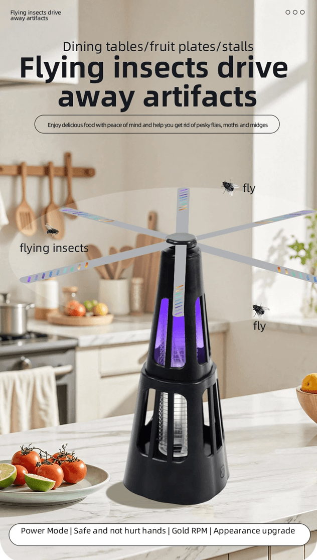 2 in 1 Smart Pest Control Table Fan Fly Repellent Bug Killer Lamp