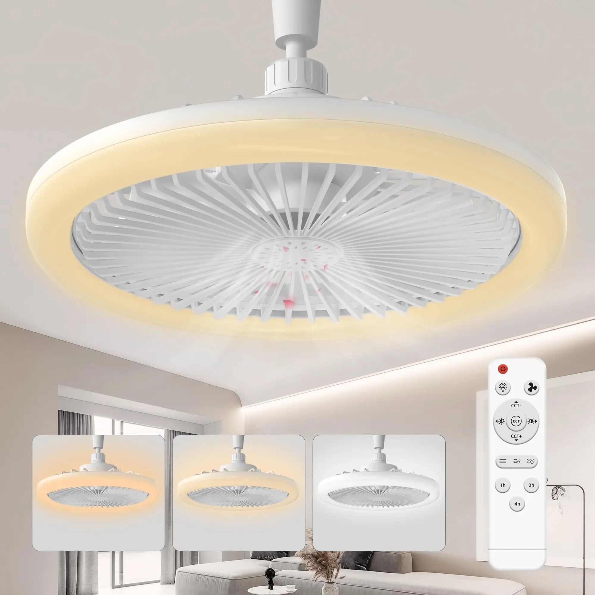 Modern Ceiling Fan with LED Light and Remote Control