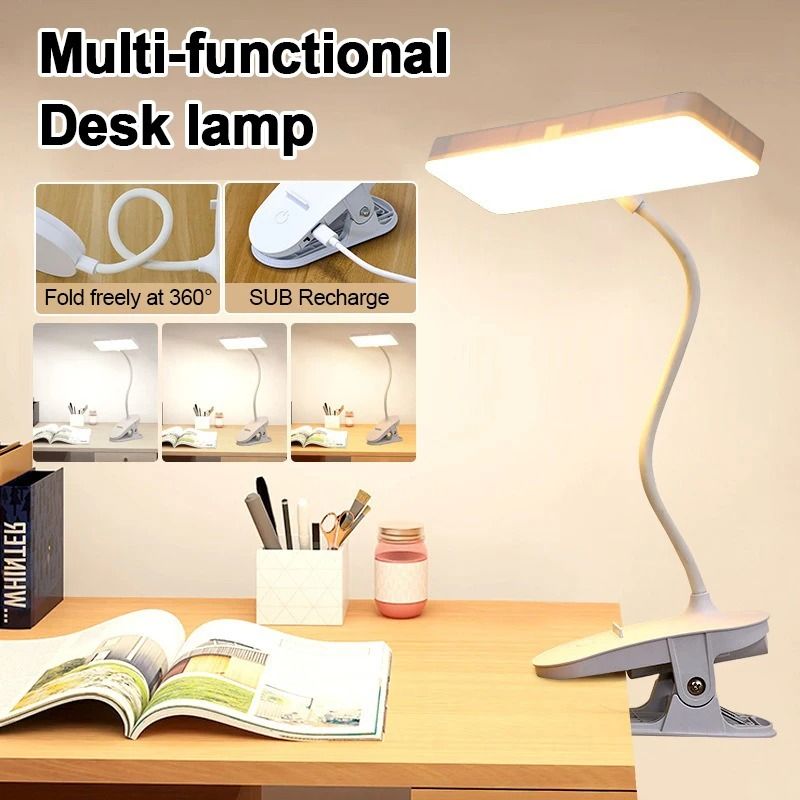 Rechargeable LED Eye Protection Clip Desktop Lamp