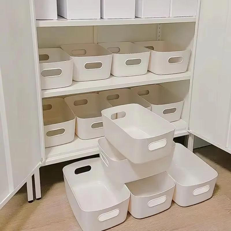 10-Piece Large Capacity Plastic Storage Box Set with Lids – Stackable Household Organizer for Toys, Snacks & Sundries