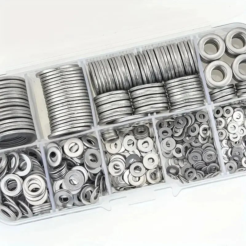 Heavy-Duty 304 Stainless Steel Flat Washers Set – Rust-Resistant Metal Spacers for Secure Fastening & Leak Protection