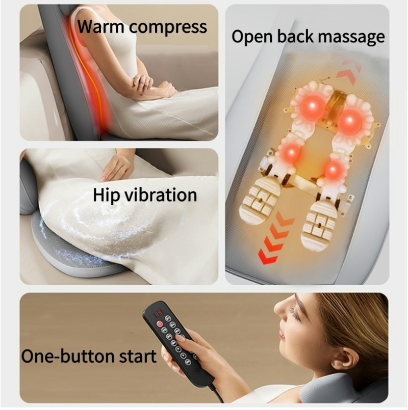 Massage Chair Pad with Heat, Shiatsu Full Body Massager, Neck Back Shoulder Massage Cushion, Home Office