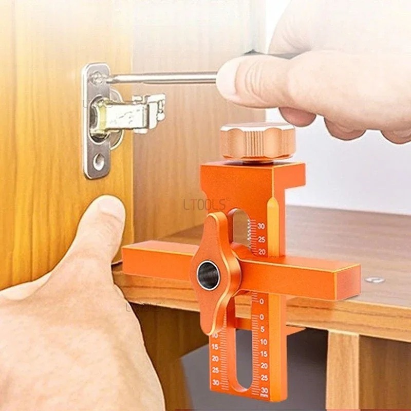 Aluminum Woodworking Clamp and Drilling Locator for Cabinet Doors