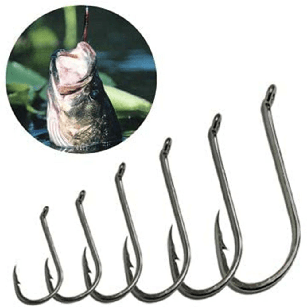 Black High Carbon Steel Offset Circle Fishing Hooks Premium Quality