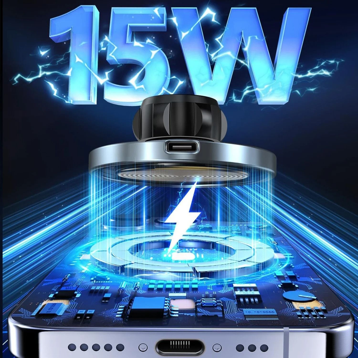 15W Strong Magnetic Wireless Car Phone Charger