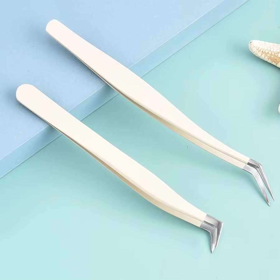 Premium Stainless Steel Eyelash Extension Tweezers Rose Gold