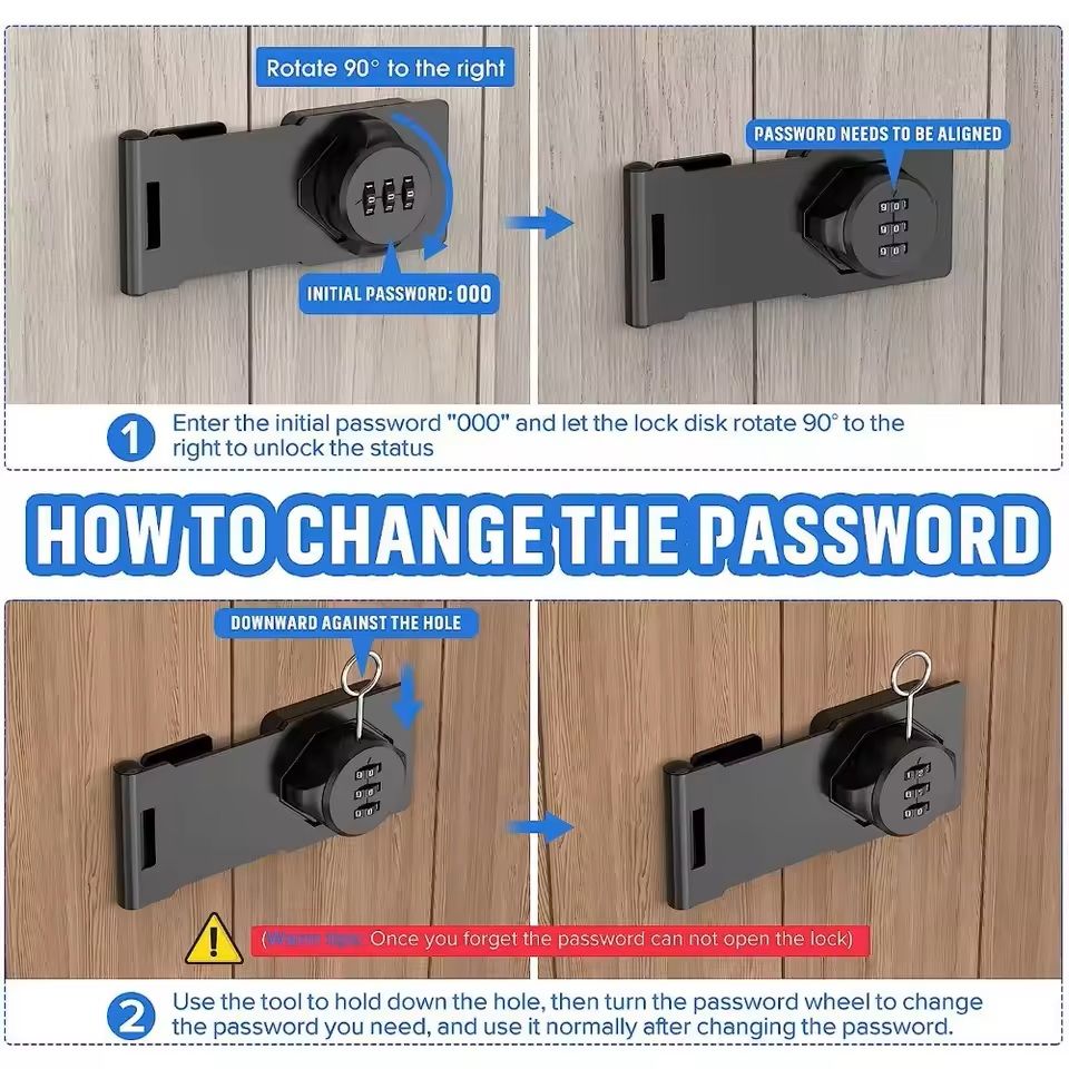 3-Digit Combination Lock Keyless Cabinet Drawer Security Code Lock