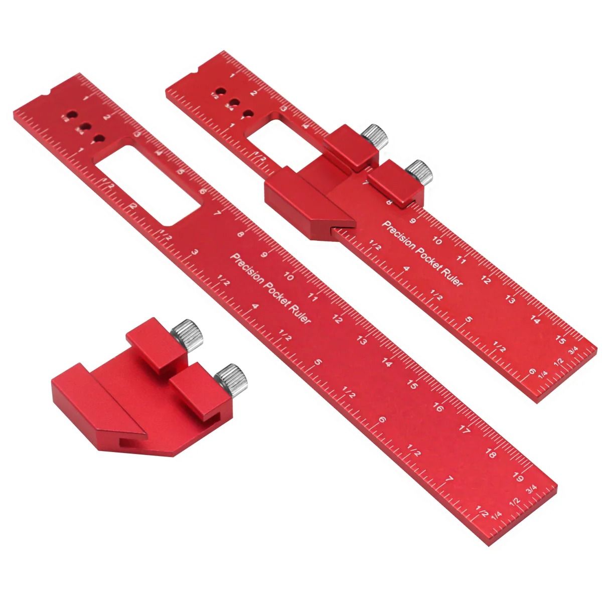 Precision Pocket T Track Scribing Ruler with Slide Stop