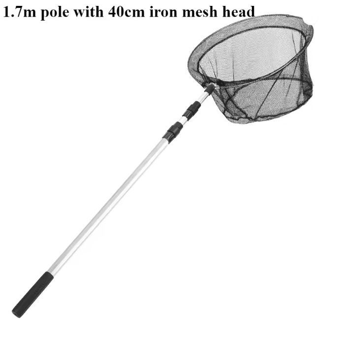 Telescopic Fishing Net Aluminum Alloy Folding Landing Net with Rubber Handle