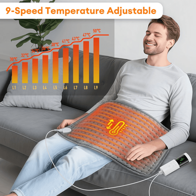 CozyTherm Adjustable Heat Therapy Pad 9 Level 4 Mode Timer Heating Pad Blanket