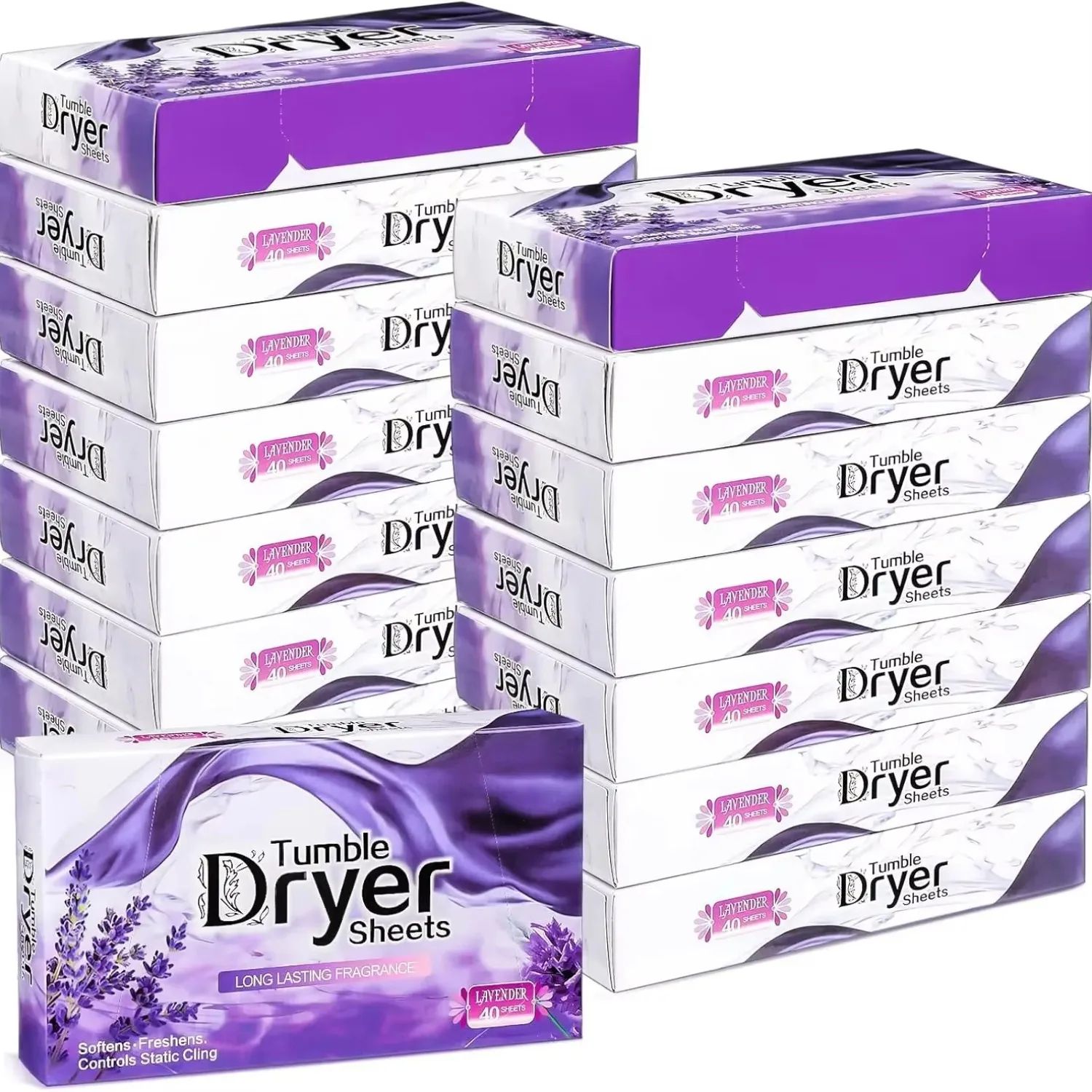 Natural Lavender Dryer Sheets Bulk – Plant-Based Fabric Softener + Fresh Scent Laundry Care
