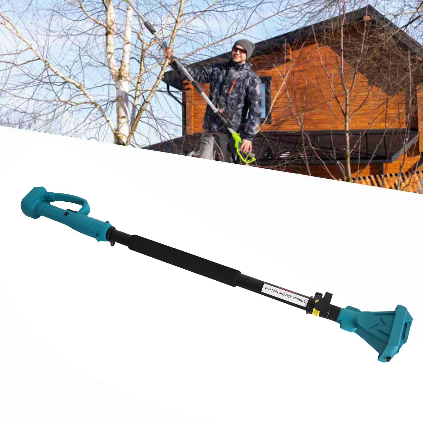 Telescopic Electric Tree Pruner Extension Pole with Rotating Head Adjustable 3.44ft to 4.92ft Garden Tool