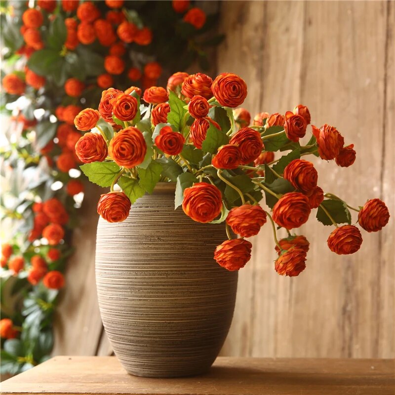 Silk Ranunculus Roses: High-End Wedding Decoration & Bridal Room Decor