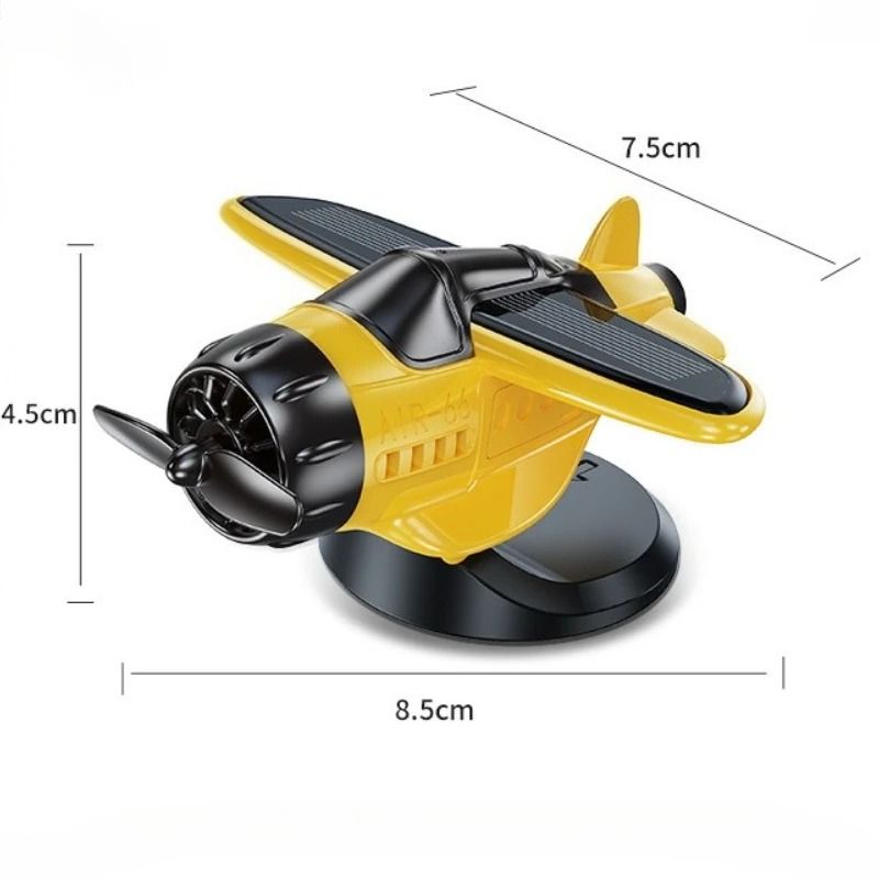 Solar Powered Rotating Airplane Dashboard Ornament