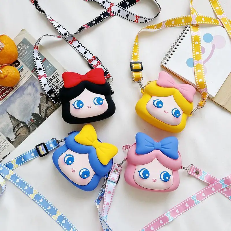 Kawaii Princess Crossbody Bag, Cute Silicone Coin Purse, Waterproof Shoulder Bag for Teen Girls and Women