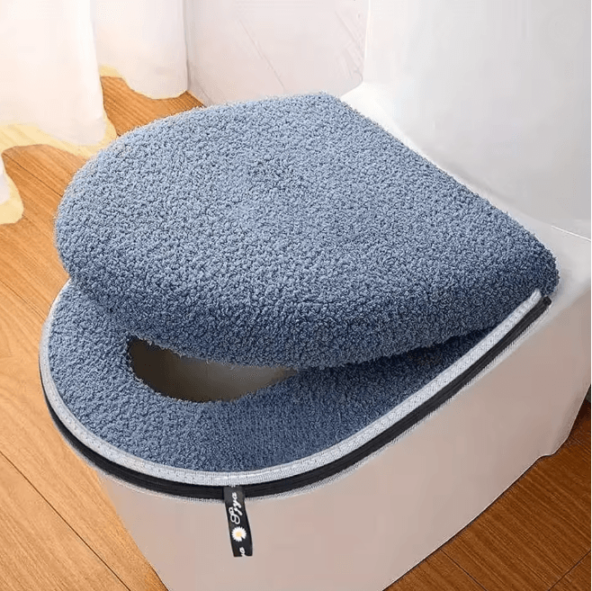 Winter Toilet Seat Cushion Set Thickened Washable Soft Cover with Zipper