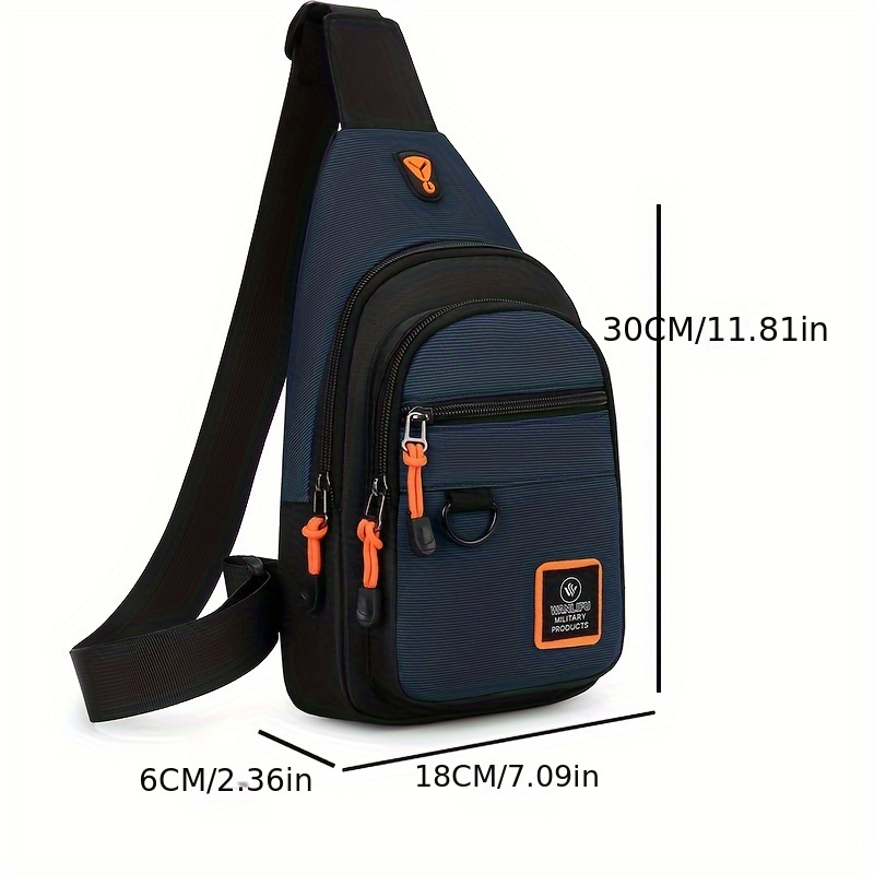 Waterproof Men's Bike Shoulder Bag, Outdoor Hiking Travel Backpack, Leisure Sports Crossbody Chest Bag
