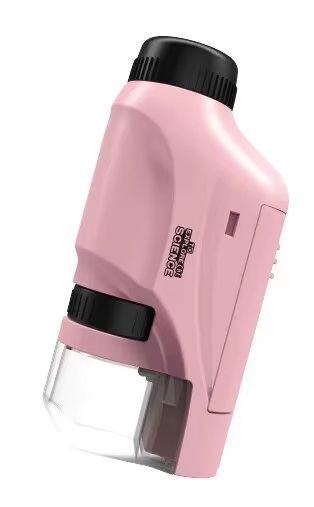 Handheld Pocket Microscope 60-120x Battery Powered Kids Science Microscope with LED Light