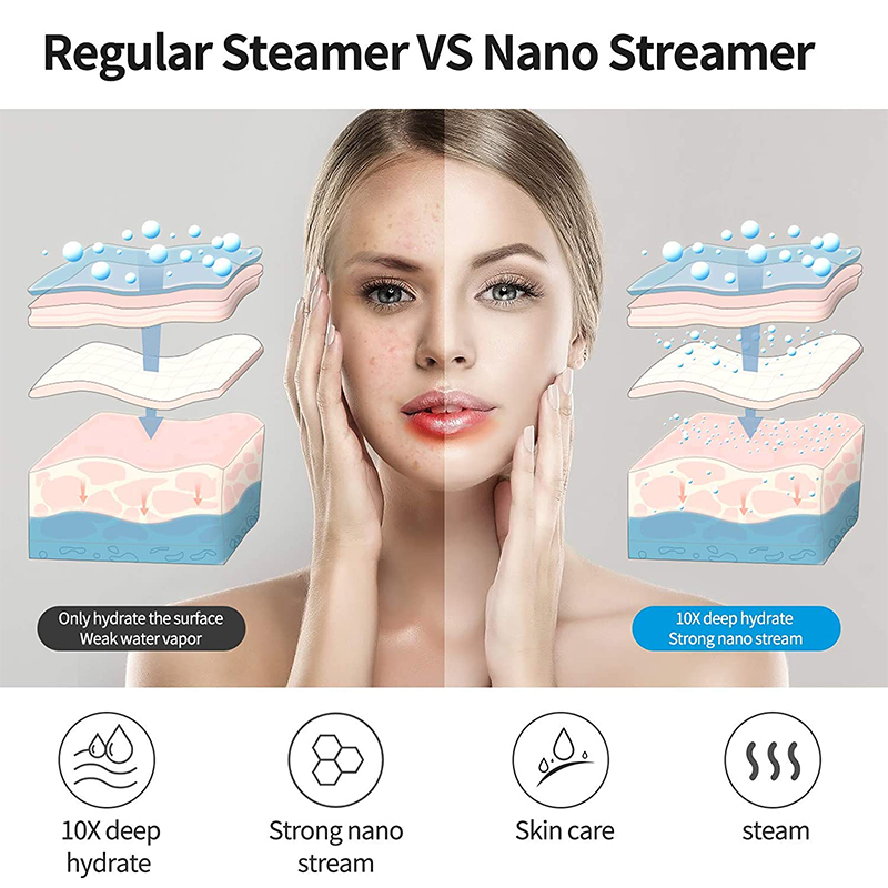 Electric Nano Ionic Mist Face Steamer, Professional Home Beauty Facial Sprayer Spa Mist for Women Deep Cleansing