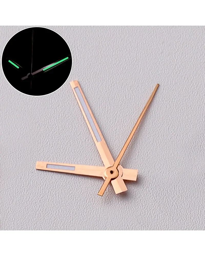 Modified Green Luminous Watch Hands, Fits Movements, Silver, Gold, Rose Gold Options