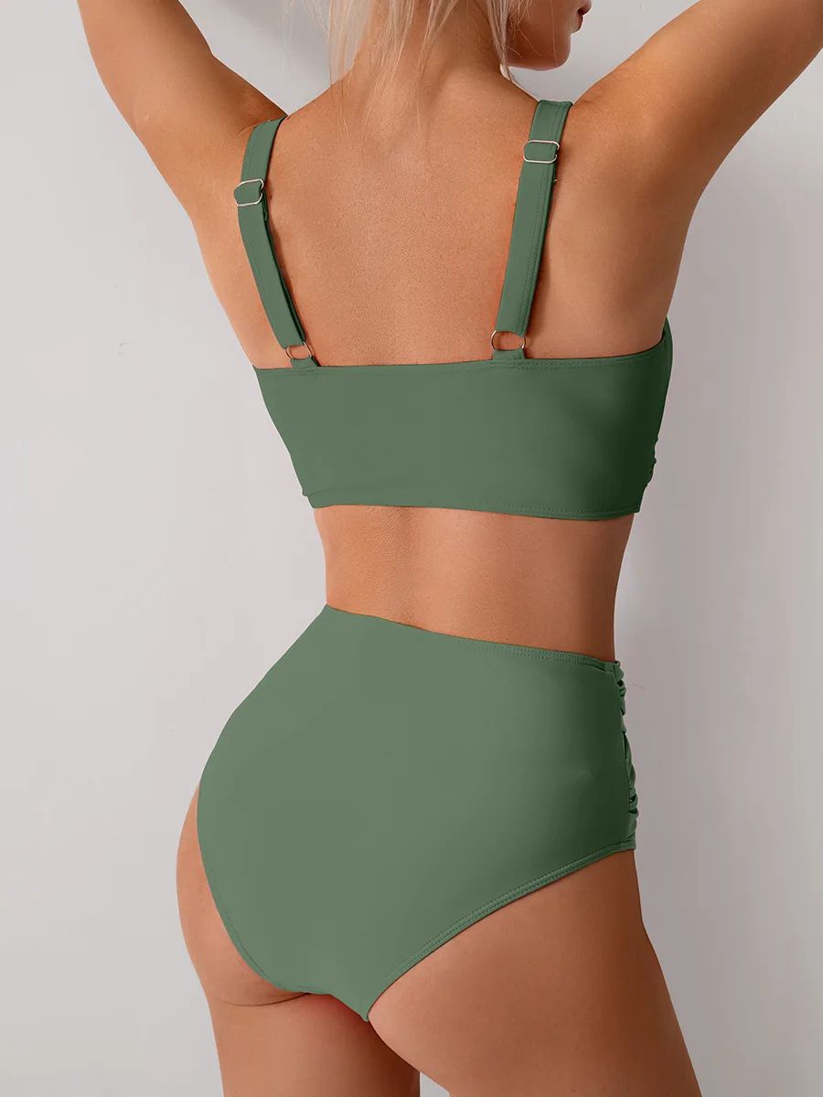 VigoBreviya Strapped High Waist Push Up Bikini Set