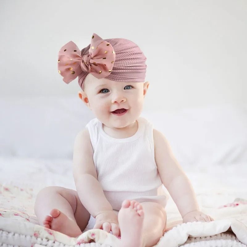 Lovely Shiny Bowknot Baby Hat