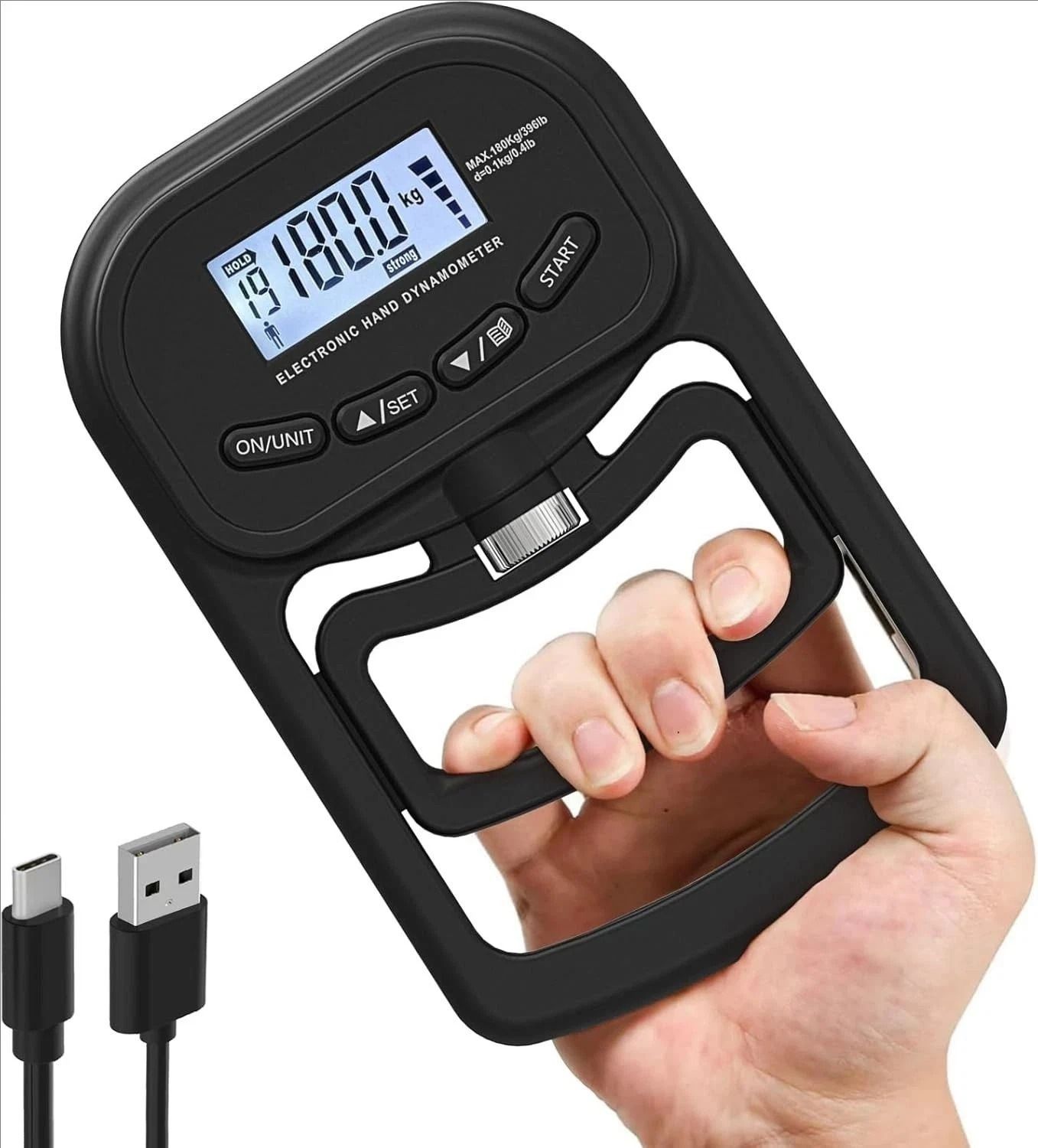 Grip Strength Tester Trainer Dynamometer Handgrip Measurer Meter