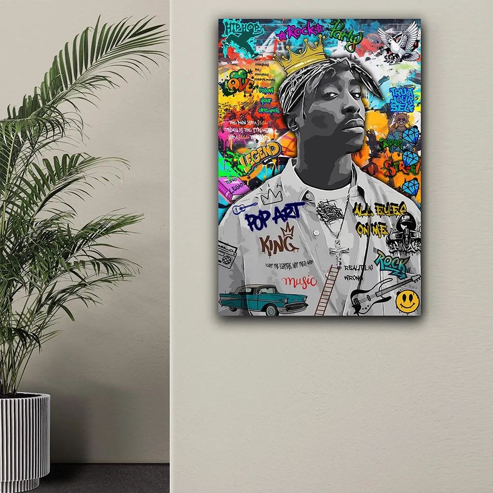80s Gangster Graffiti Canvas Wall Art