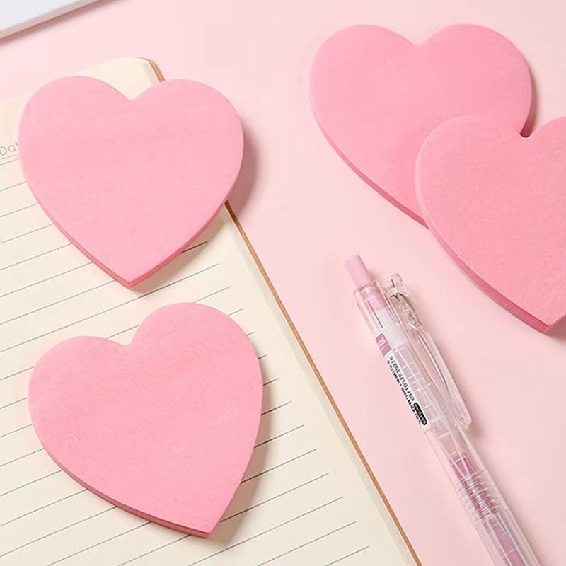 40 Sheets Heart Sticky Notes Notepad Self-Sticky Note Pads Notebook Planner Sticker for Office Stationery