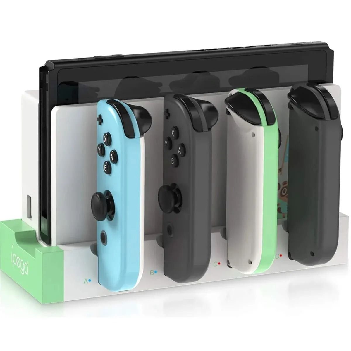 JoyCon Charging Dock Station Compatible with Standard and OLED Models Charges Up to Four Controllers