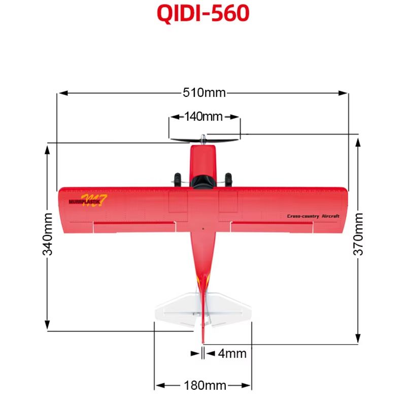M7 QIDI-560D RC Airplane – 510mm Wingspan Stunt Plane with 6-Axis Gyro & Wind-Resistant Flight Control