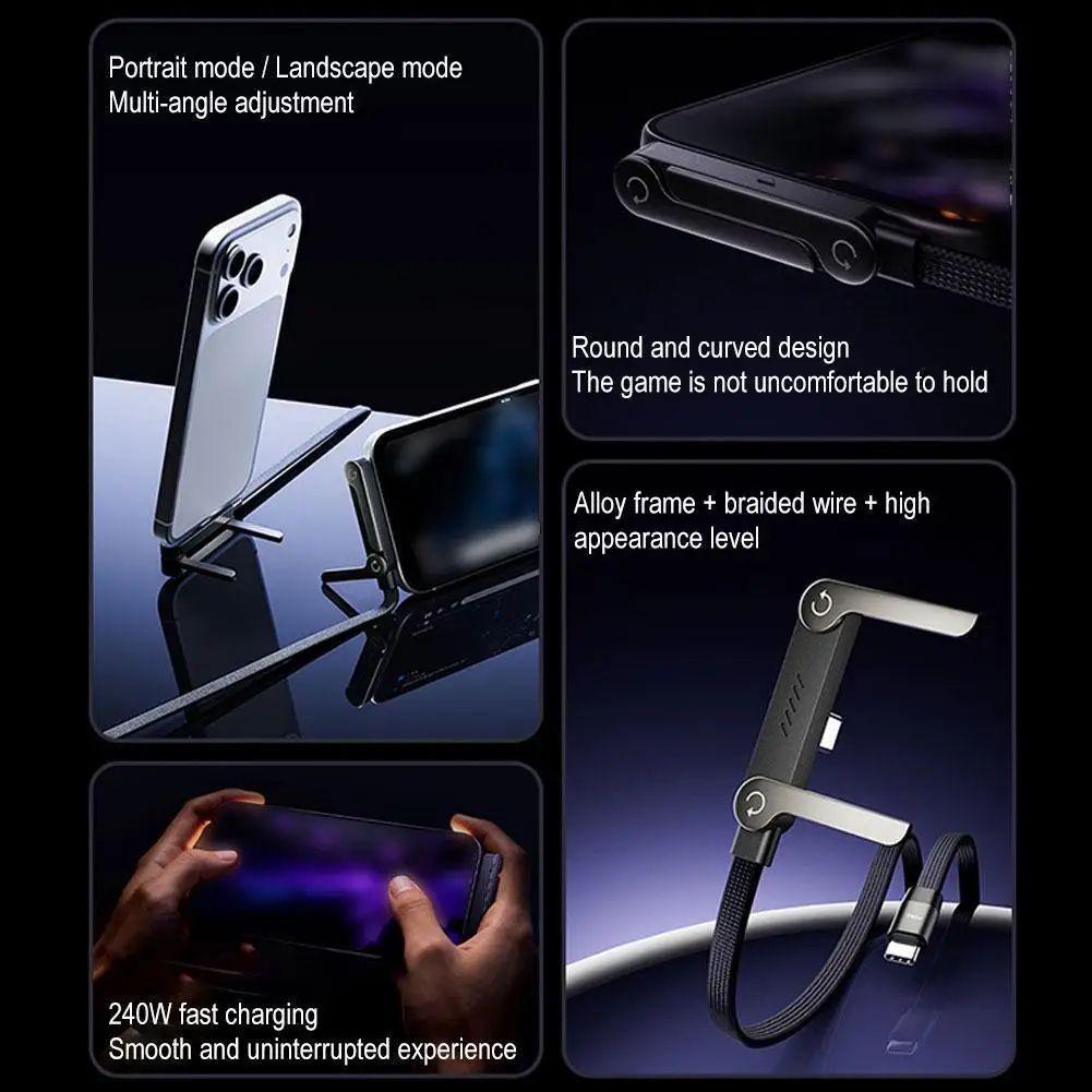 2 in 1 Fast Charging Cable with Phone Stand