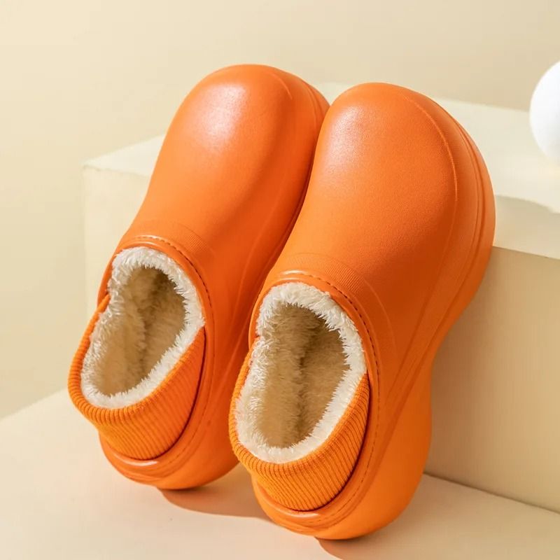 Winter Furry Slippers for Women and Men with Warm Plush Lining