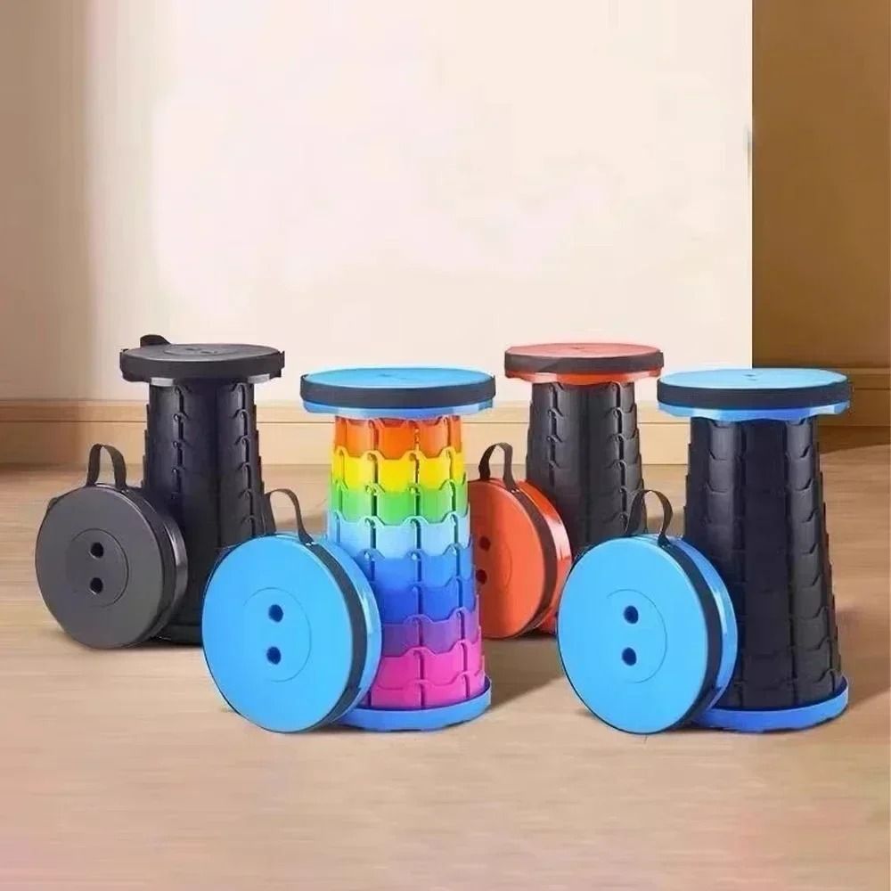 Rainbow Telescopic Folding Stool With Adjustable Height