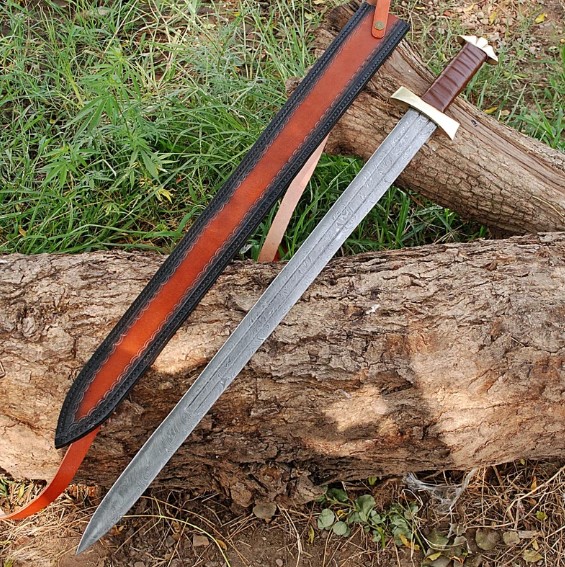 Damascus Steel Viking Warrior Sword | Hand-Forged Collectible Sword