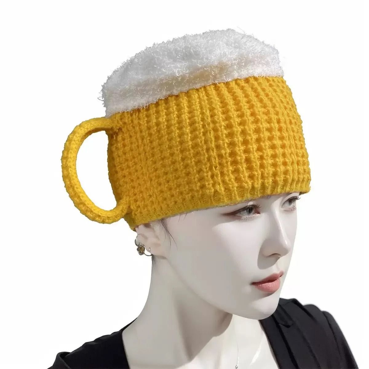 3D Beer Mug Knitted Socks Warm Padded Mid Calf Winter Sleep Socks