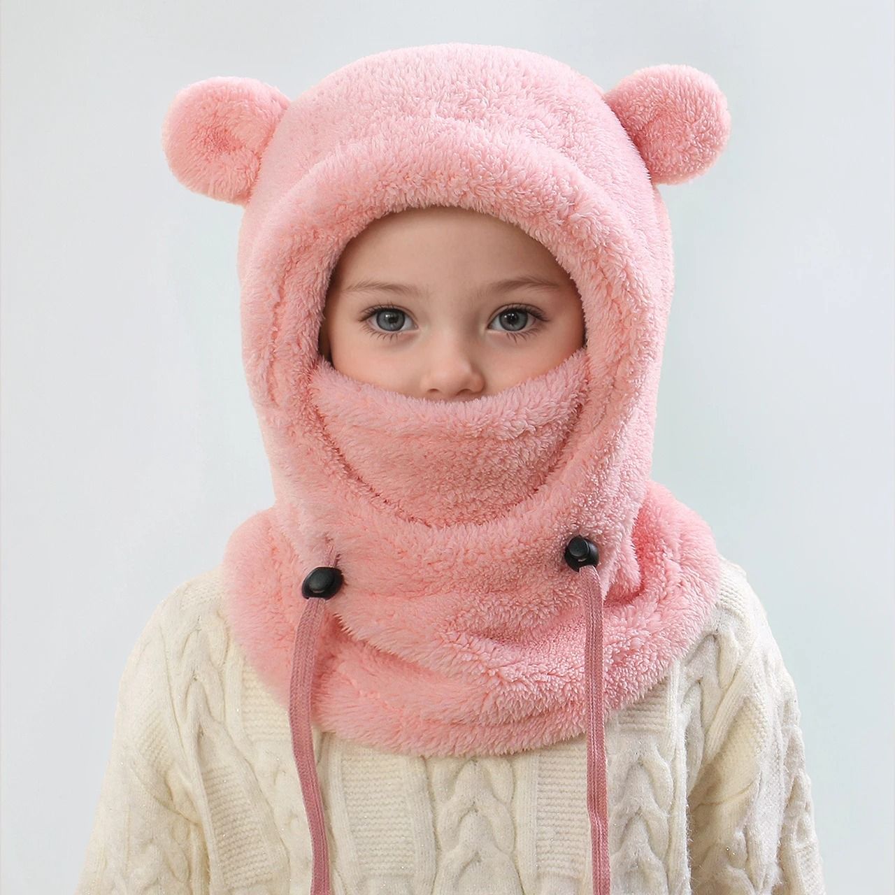 Integrated Bear Balaclava System – Premium Childrens Thermal Headgear & Plush Scarf