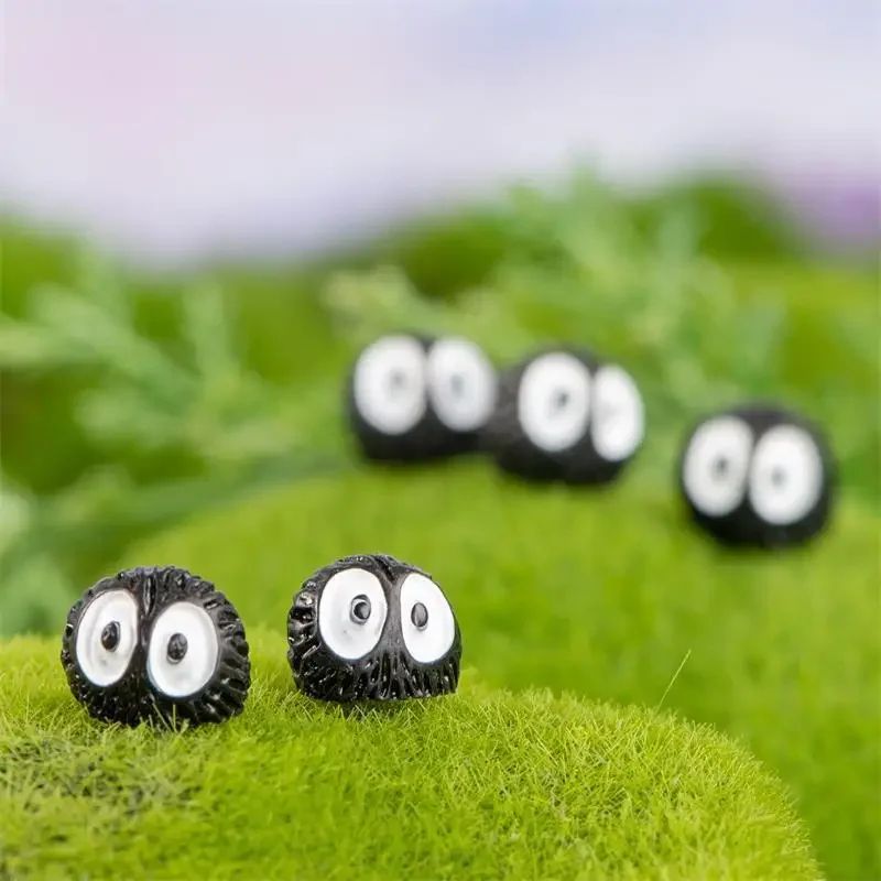 10pcs Mini Dust Ball Elf Figurines – Resin Fairy Garden Micro Landscape Moss Decor Set
