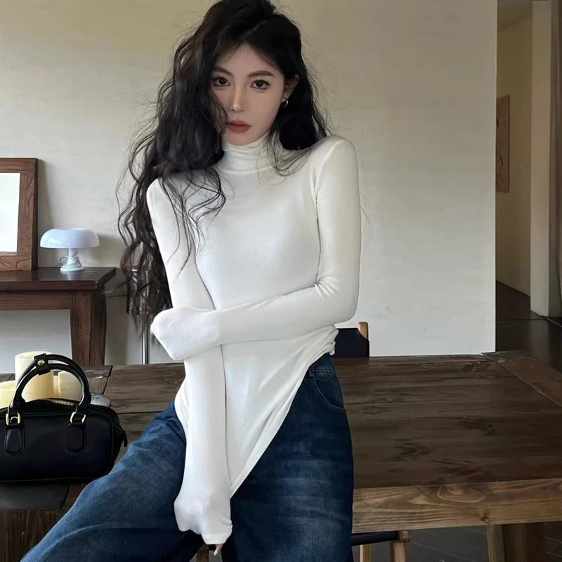 Classic Womens Turtleneck Sweater Warm Thermal Long Sleeve Knit Pullover