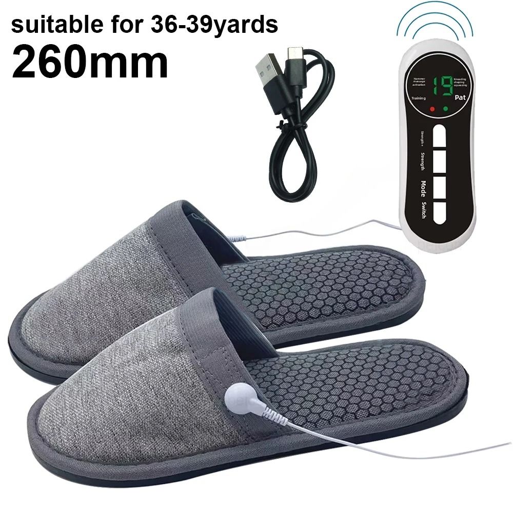 Electric EMS Foot Massager Slippers with Pulse Muscle Stimulation and Remote Control