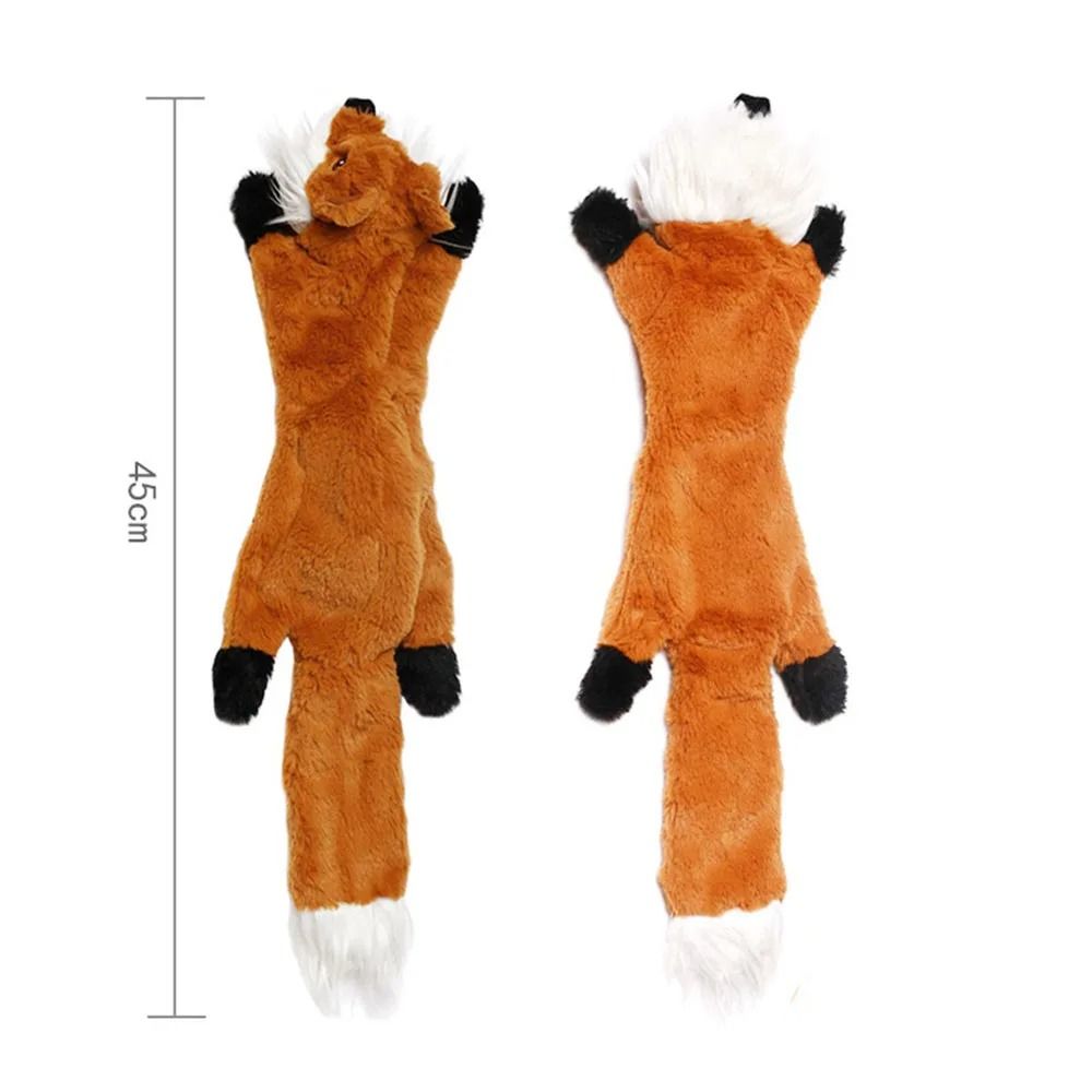 Mess-Free Stuffingless Plush Squeaky Dog Toy