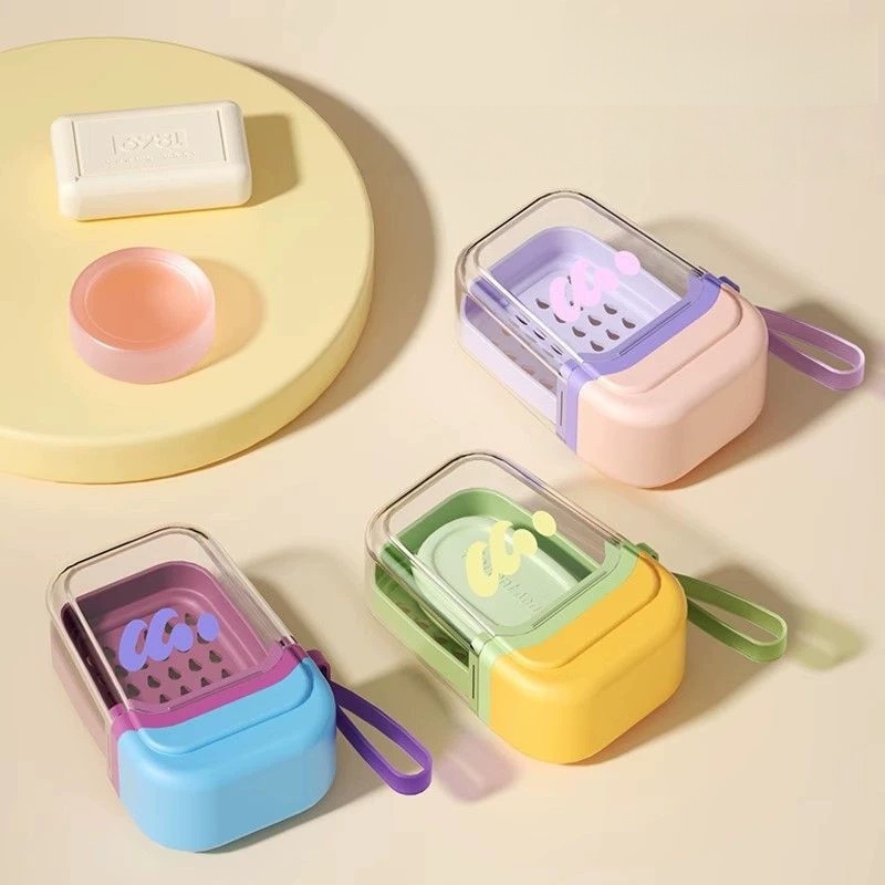 Leakproof Travel Soap Case with Drainage Tray and Airtight Lid